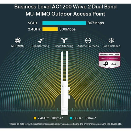 TP-Link EAP225-Outdoor Dual Band IEEE 802.11ac 1.17 Gbit/s Wireless Access Point - Outdoor EAP225-Outdoor